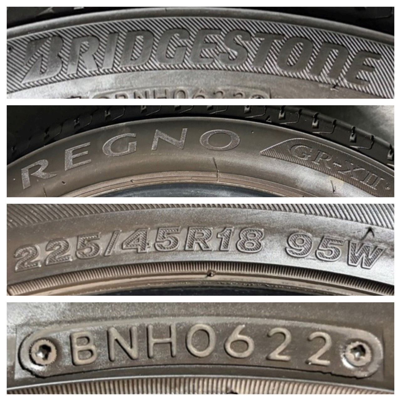 2022年製 約7.5分山 ブリヂストン BRIDGESTONE レグノ REGNO GR-XⅡ 