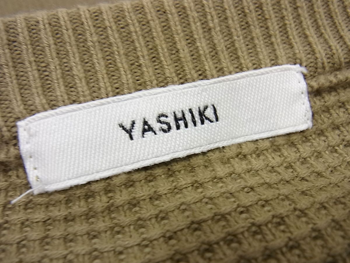 ☆YASHIKI ヤシキ 18SS ワッフルニット コットンニット クルーネック 