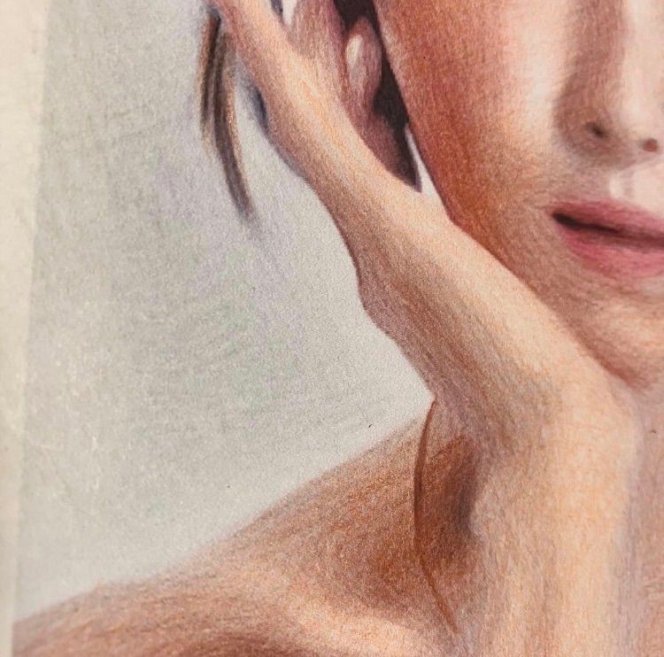 美術品・アンティーク・コレクション 女優画⑦額装品 額縁寸法33cm