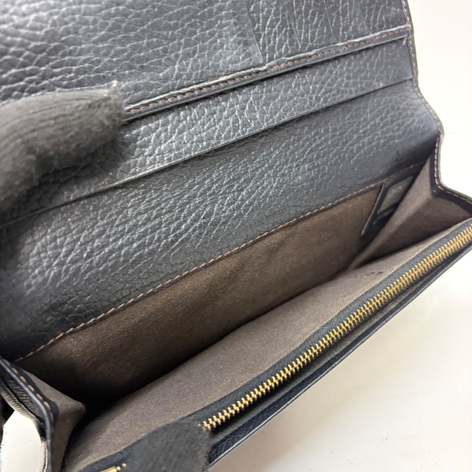 4076 FENDI フェンディ 長財布 ズッカ柄 ブラック フラップ 
