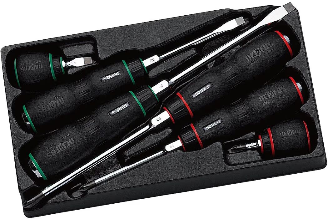 京都機械工具(KTC) ネプロス 樹脂柄 ドライバー混合セット NTD106 4989433830186【WJ208】