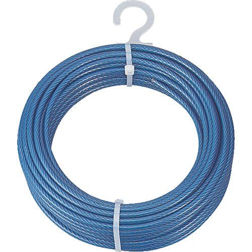 新品 TRUSCO(トラスコ) メッキ付ワイヤーロープ PVC被覆タイプ Φ4(6)mmX10m CWP-4S10 × 12巻 【ケース販売】