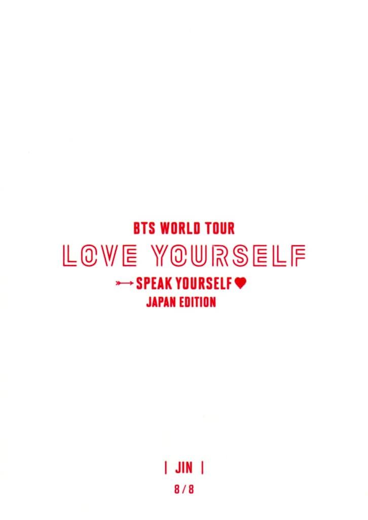 BTS ミニフォトカード JIN 2019 LOVE YOURSELF SPEAK YOURSELF JAPAN