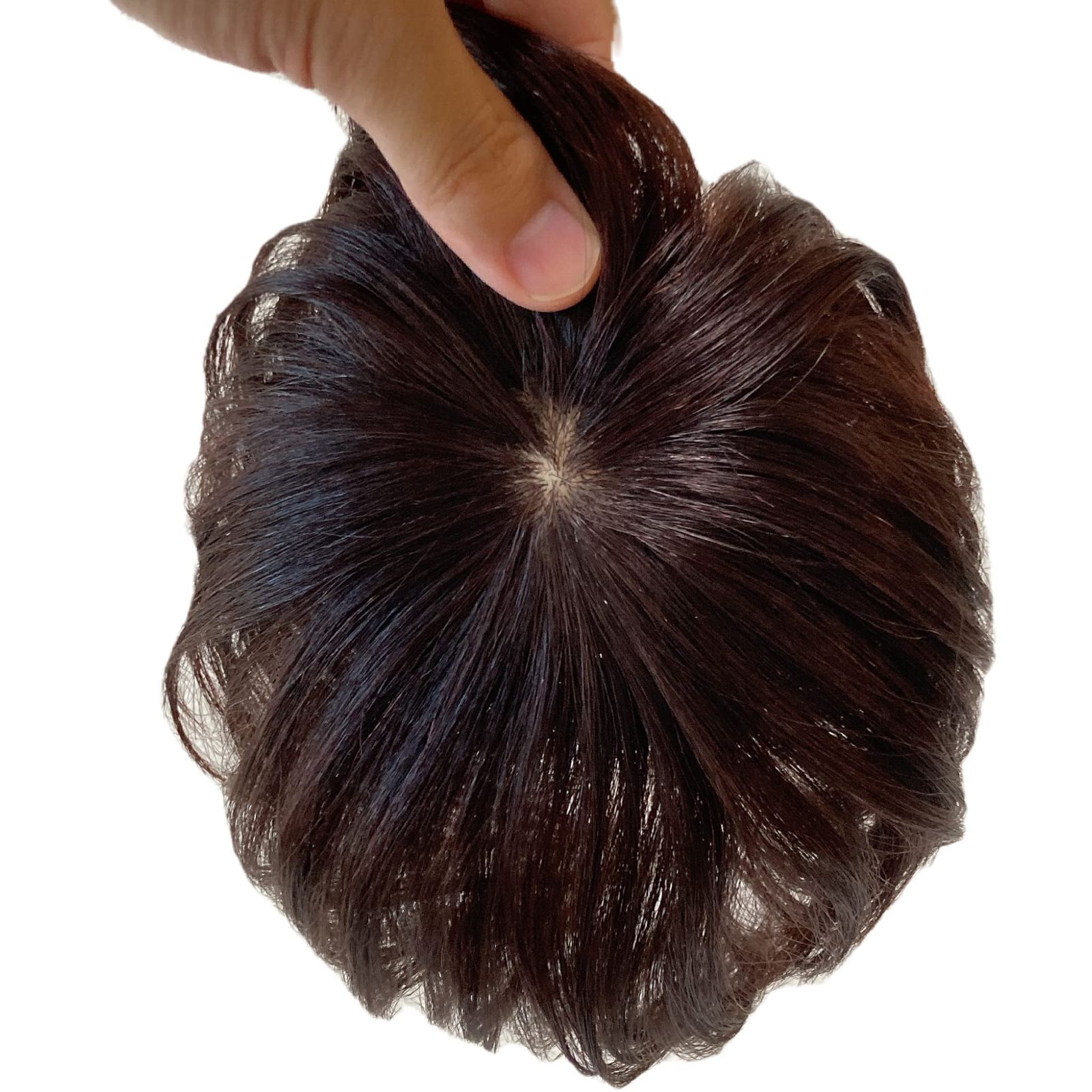 Luce brillare ヘアピース 人毛 部分ウィッグ かつら 男性 女性 カツラ トップウィッグ メンズ レディース つむじ 頭頂部 トップピース ポイントピース 薄毛 脱毛 人毛100% 部分カツラ ショート トップカ [ナチュラルブラウン(ワイド)]