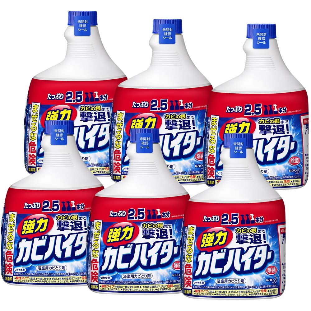 新品 ハイター 【ケース販売】 強力カビハイター カビ取り剤 ハンディスプレー つけかえ 大容量 1000ml×6個