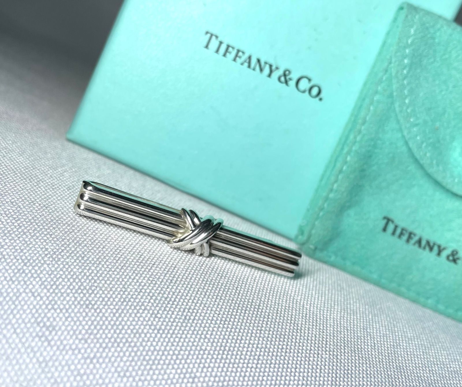 美品 Tiffany ティファニー シグネチャークロス ストライプライン
