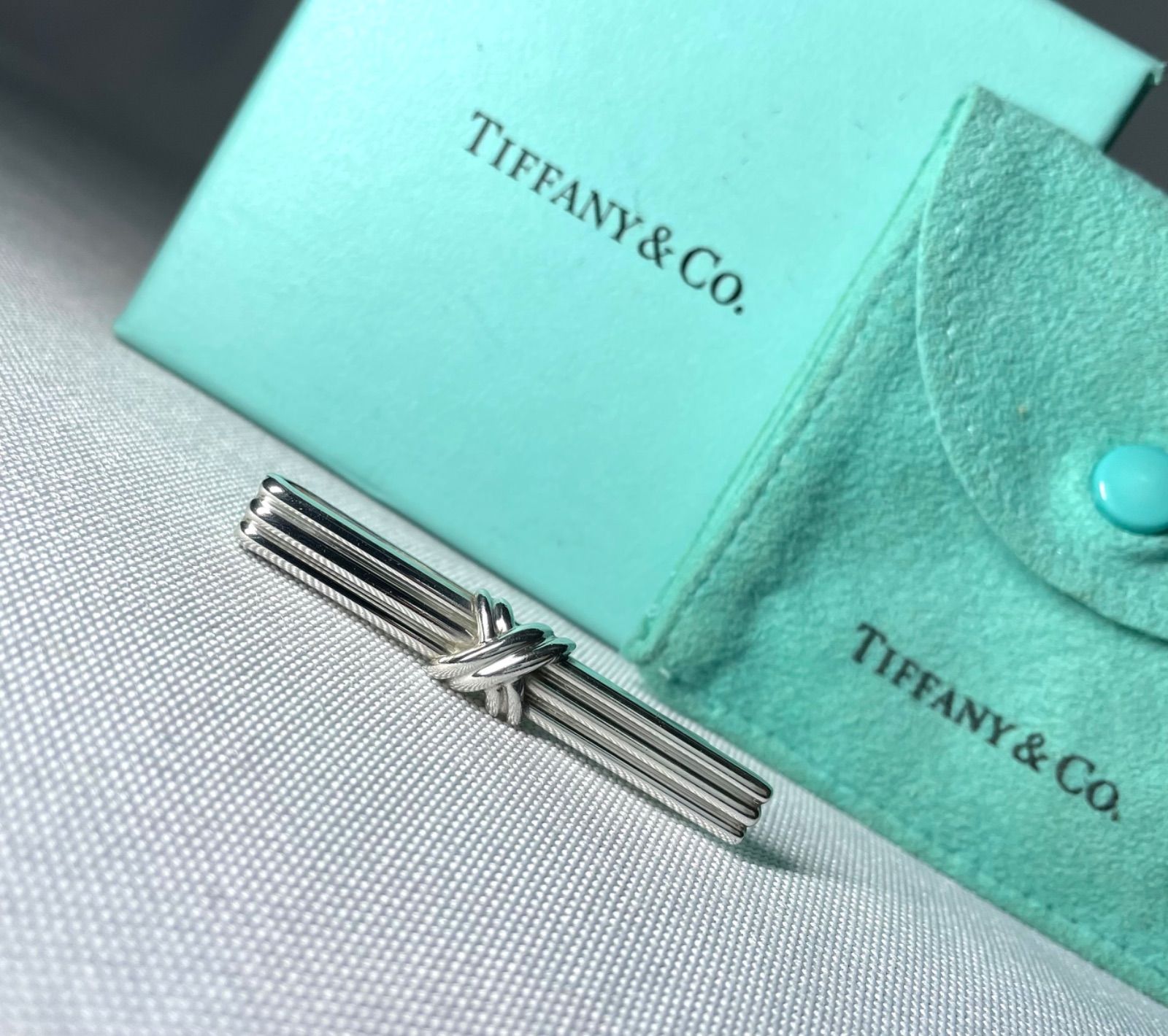 美品 Tiffany ティファニー シグネチャークロス ストライプライン