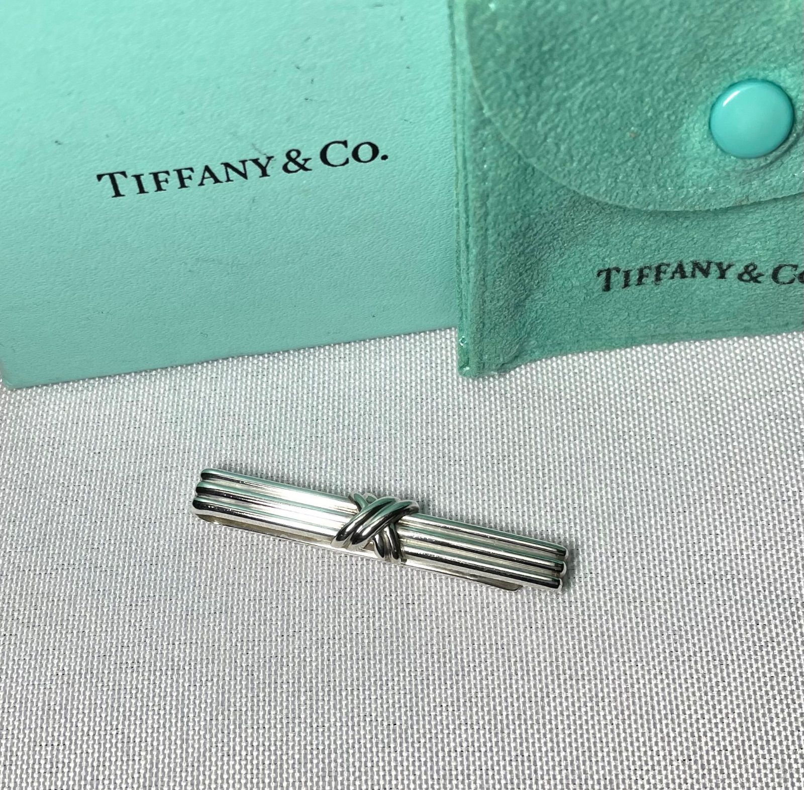 美品 Tiffany ティファニー シグネチャークロス ストライプライン