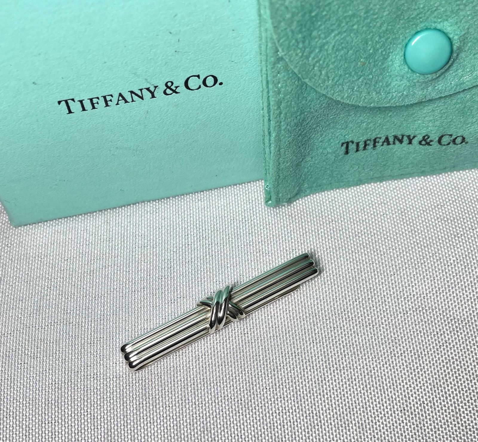 美品 Tiffany ティファニー シグネチャークロス ストライプライン