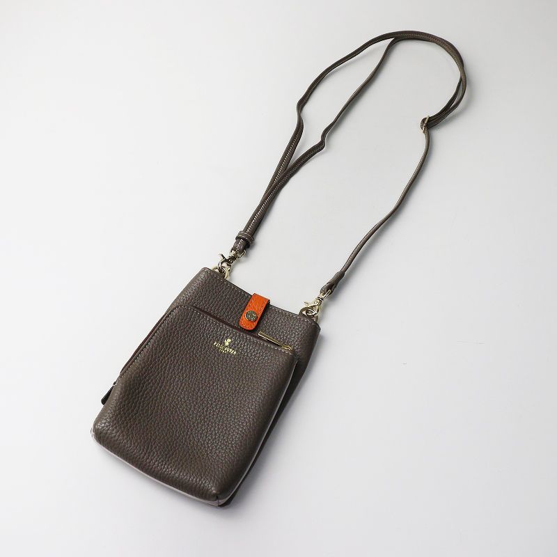 美品 ペレボルサ PELLE BORSA Reinette Goods レネットグッズ マイクロショルダーバッグ＼トープ グレー系 ポーチ レザー【2400014910629】 PELLE BORSA - 美品 ペレボルサ PELLE BORSA Reinette Goods レネット