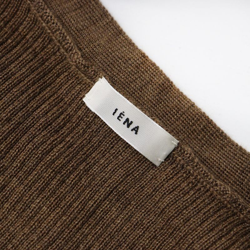 IENA リブVネックカーディガン キャメル IENA（イエナ）の「《追加2》2x1リブVネックカーディガン◇（）」 - WEAR