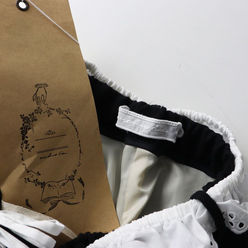 未使用 保管品 2025AW ムドカ mudoca 【はじける ひととき】パンツ ブラック┃秋冬 レース付き スパンコール装飾【2400014924701】 未使用 保管品 2025AW ムドカ mudoca 【はじける ひととき】パンツ