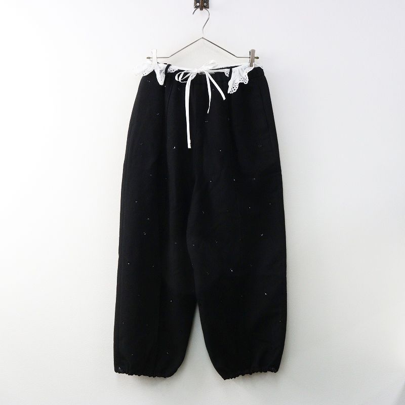 未使用 保管品 2025AW ムドカ mudoca 【はじける ひととき】パンツ ブラック┃秋冬 レース付き スパンコール装飾【2400014924701】 未使用 保管品 2025AW ムドカ mudoca 【はじける ひととき】パンツ