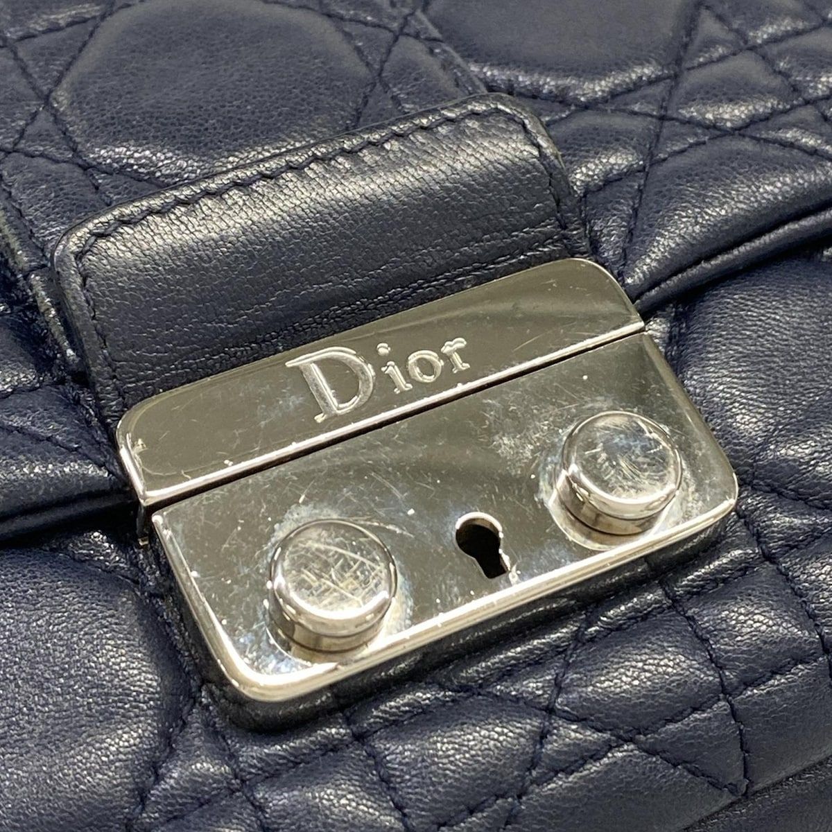 DIOR/ChristianDior(ディオール/クリスチャンディオール) ショルダーバッグ ニューロック/カナージュステッチ ネイビー チェーンショルダー レザー Christian Dior - DIOR/ChristianDior(ディオール/クリスチャン