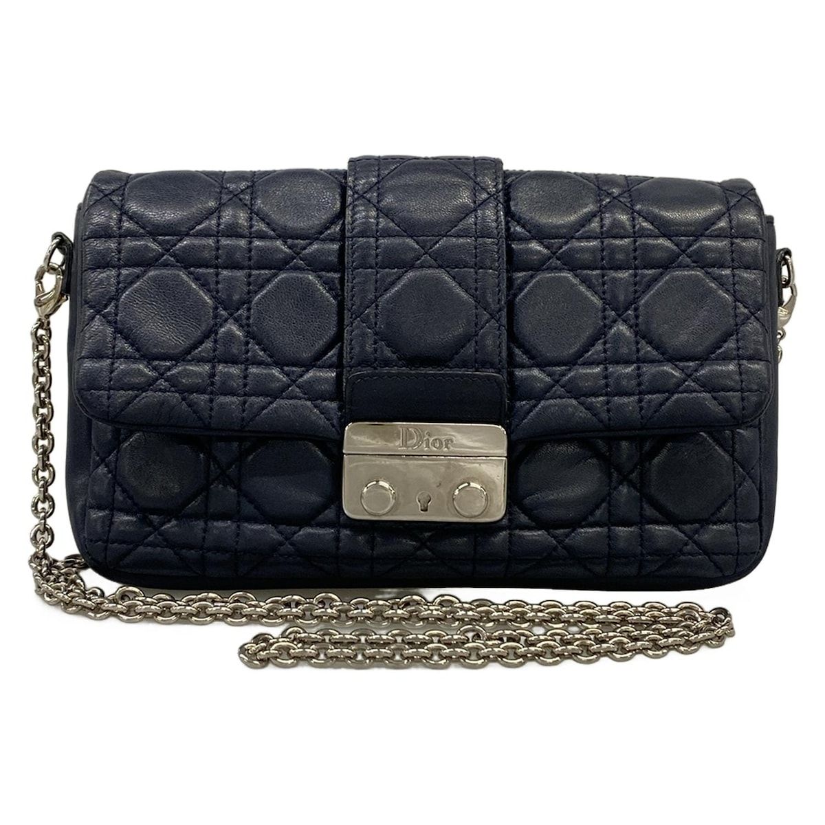 DIOR/ChristianDior(ディオール/クリスチャンディオール) ショルダーバッグ ニューロック/カナージュステッチ ネイビー チェーンショルダー レザー Christian Dior - DIOR/ChristianDior(ディオール/クリスチャン