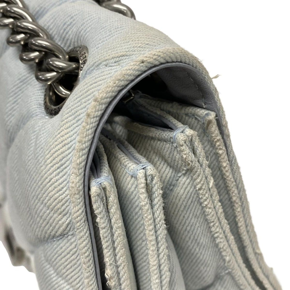BALENCIAGA(バレンシアガ) ショルダーバッグ クラッシュ ミディアム 716393 ライトブルー チェーンショルダー BALENCIAGA - BALENCIAGA(バレンシアガ) ショルダーバッグ クラッシュ