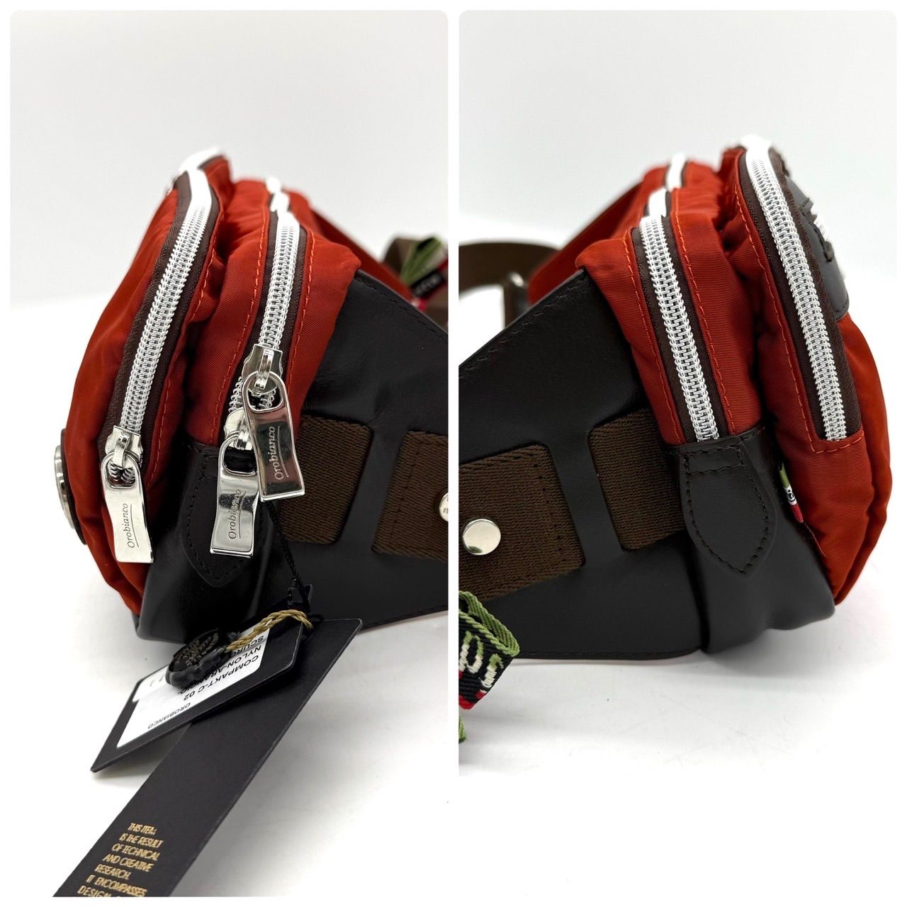 新品未使用】オロビアンコ ボディバッグ ウエストポーチ オレンジ 