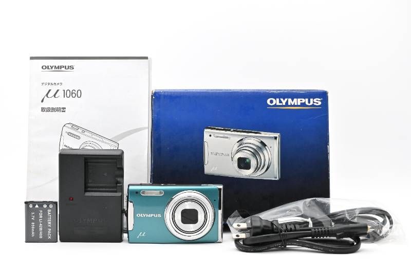 【良品】OLYMPUS オリンパス μ1060 ブルー デジカメ #215 実用品 箱あり】Olympus オリンパス μ1060 青 ブルー コンパクト