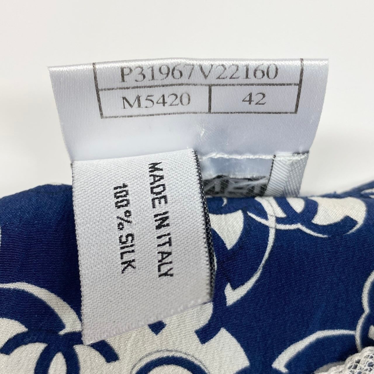 Cd18 CHANEL シャネル 07A ココマークプリントブラウス レース 総柄