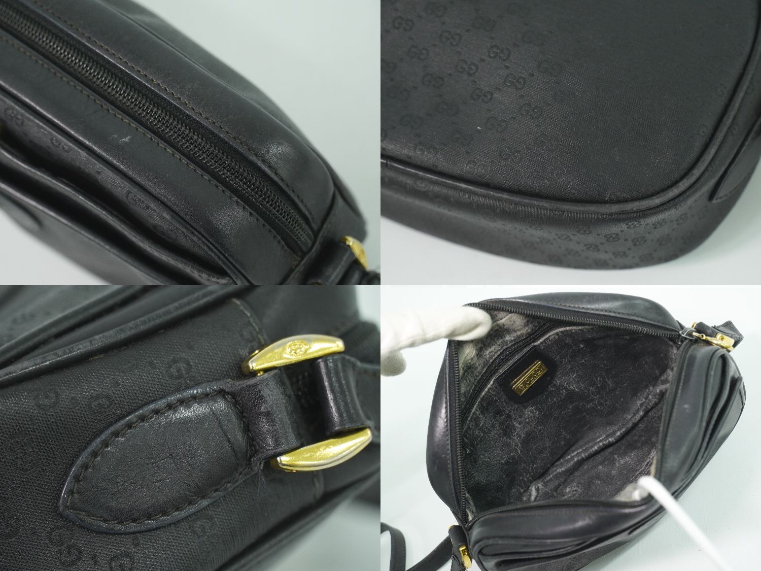 本物 グッチ GUCCI マイクロGG ショルダーバッグ ポシェット PVC 