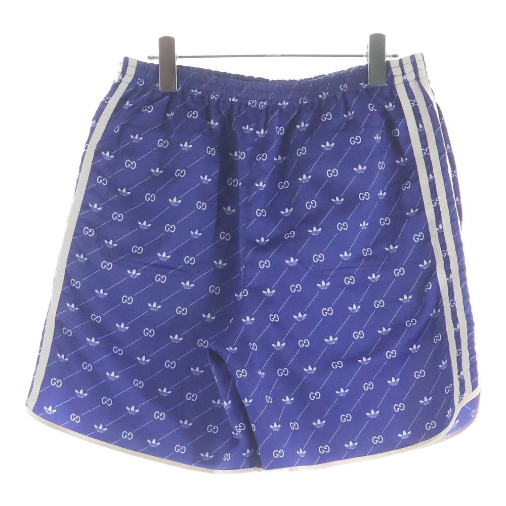 GUCCI グッチ × TREFOIL SHORT PANT トレファイルロゴデザイン ロゴデザイン ショートパンツ ブルー 701367 ZAJCZ GUCCI (グッチ) ×ADIDAS TREFOIL SHORT PANT トレファイルロゴデザイン