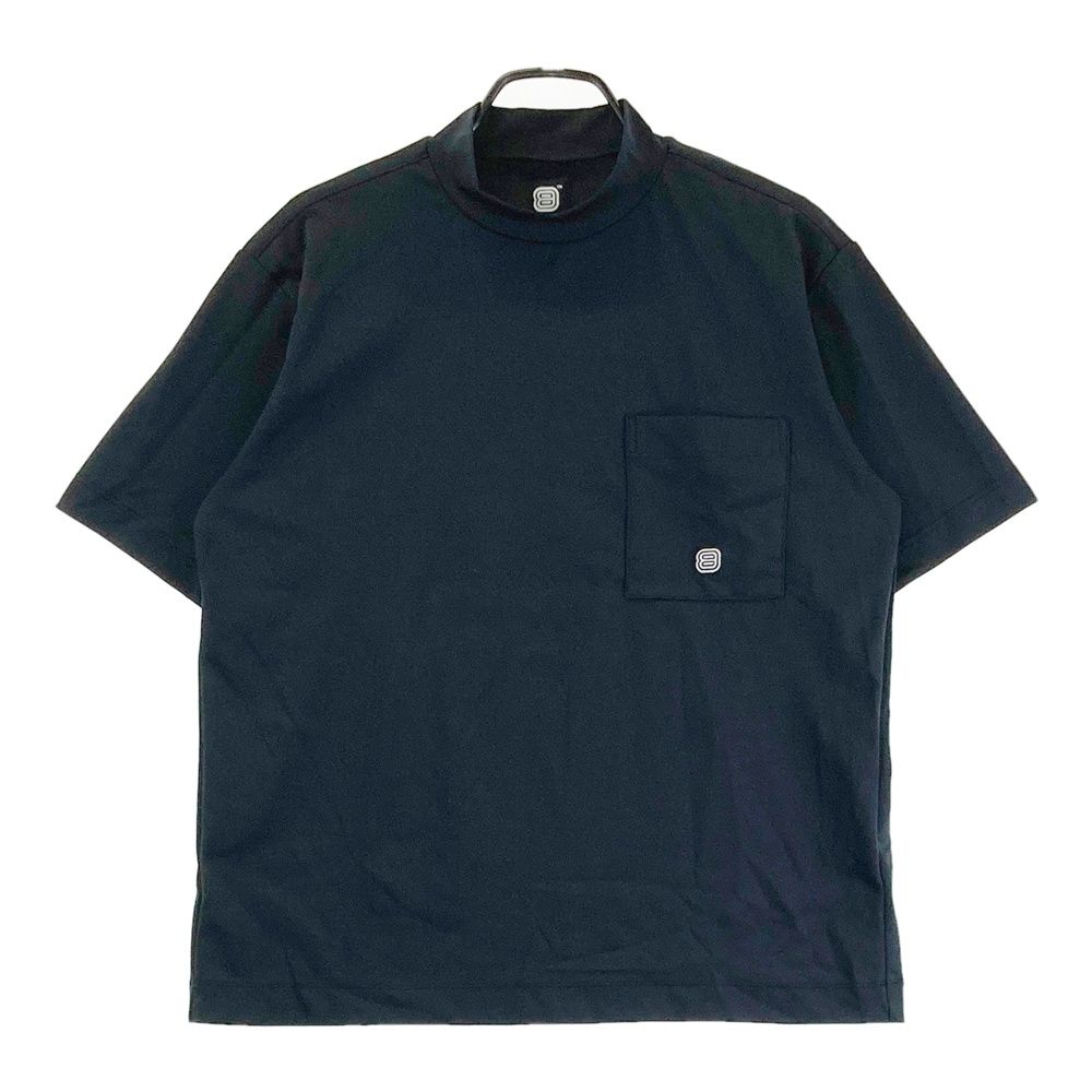 サイズ：M BACKWARDS バックワーズ モックネック 半袖Tシャツ ブラック
