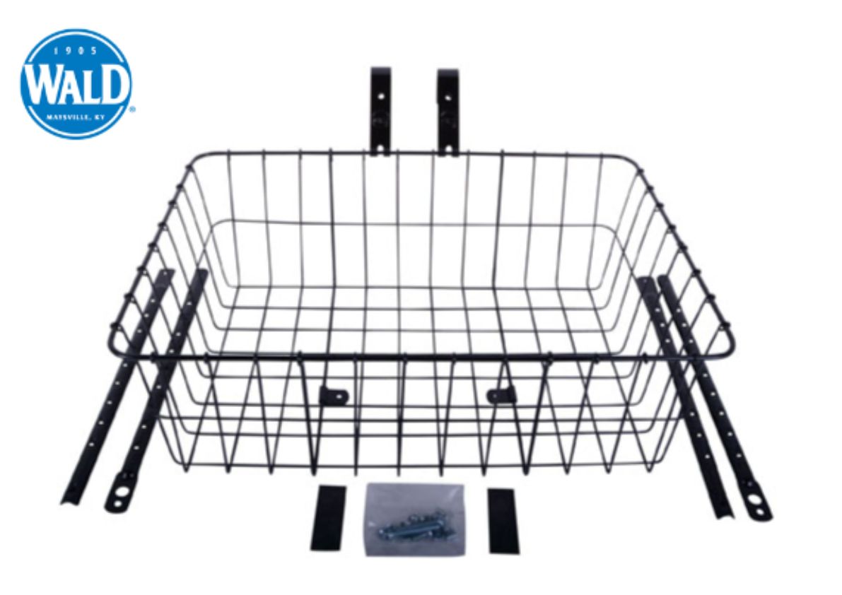 【正規輸入品】WALD 1372 Multi Fit Front Basket BLACK ウォルド 前かご ブラック ＊ブラケット、ステー付属