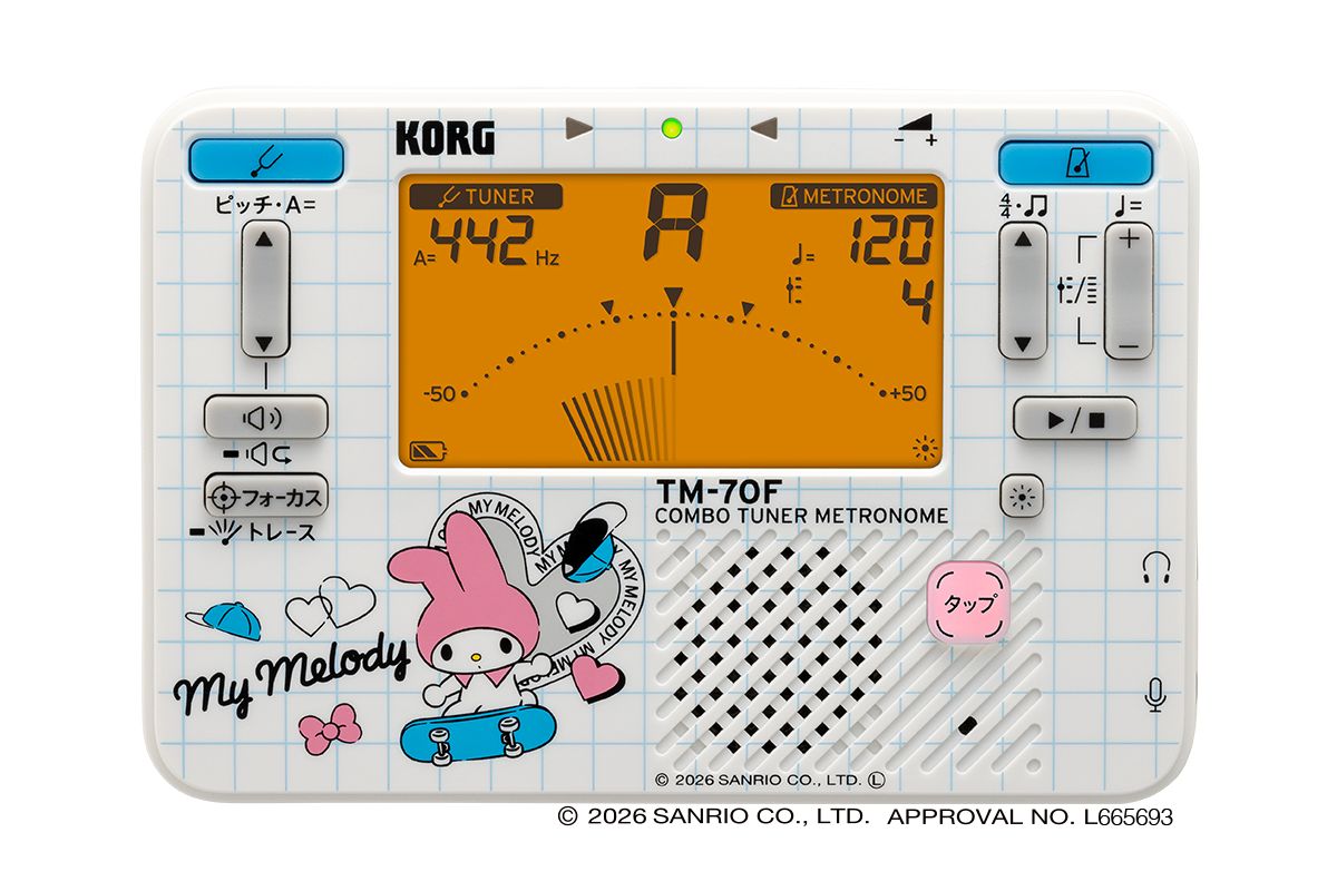 KORG コルグ チューナー&メトロノーム TM-70C コンタクトマイクセット【マイメロディ / サンリオキャラクターズコラボモデル】