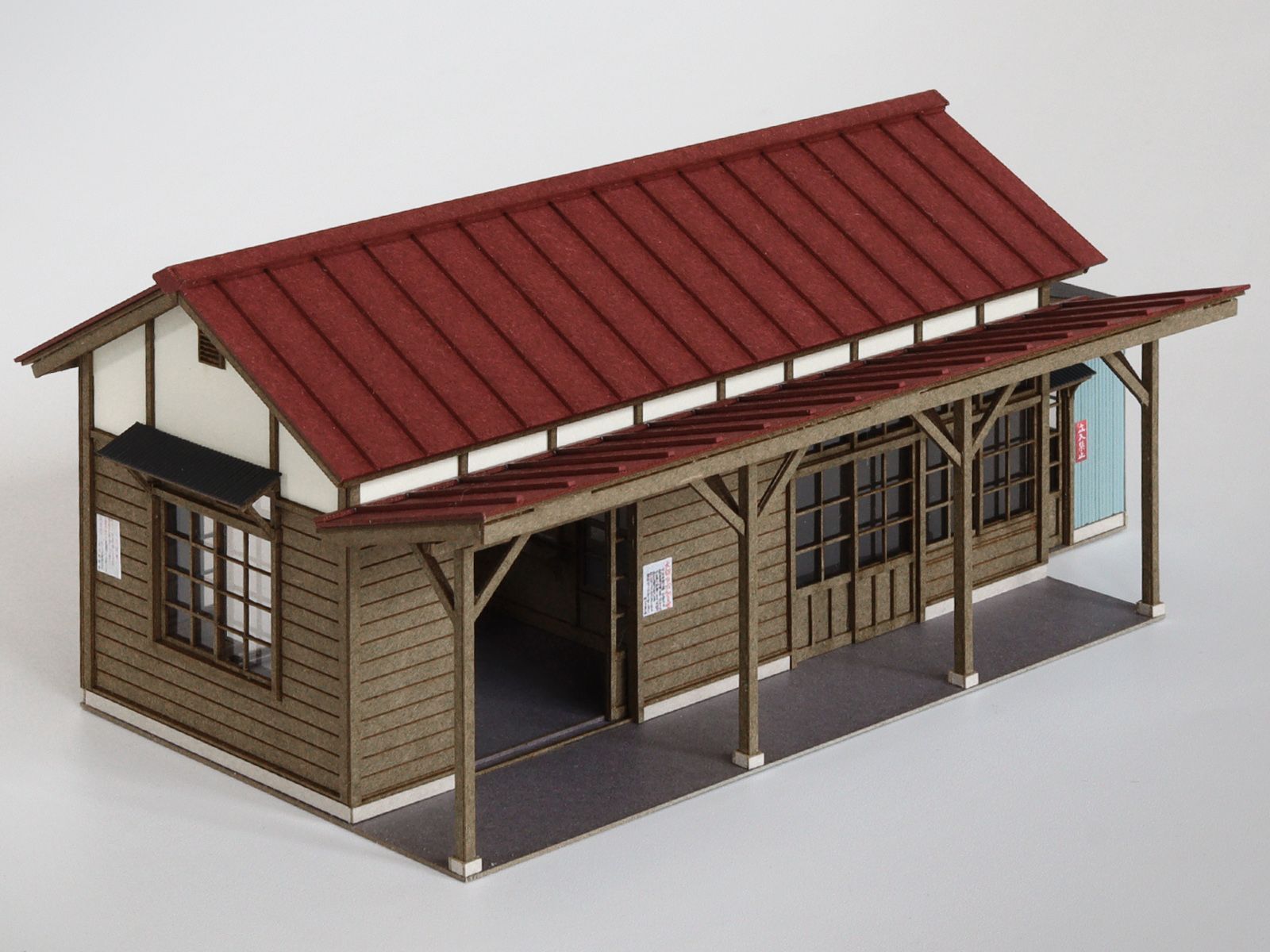 梅桜堂 1/80 HO ST-042-80C 田舎の木造小型駅舎 着色済ペーパー組立
