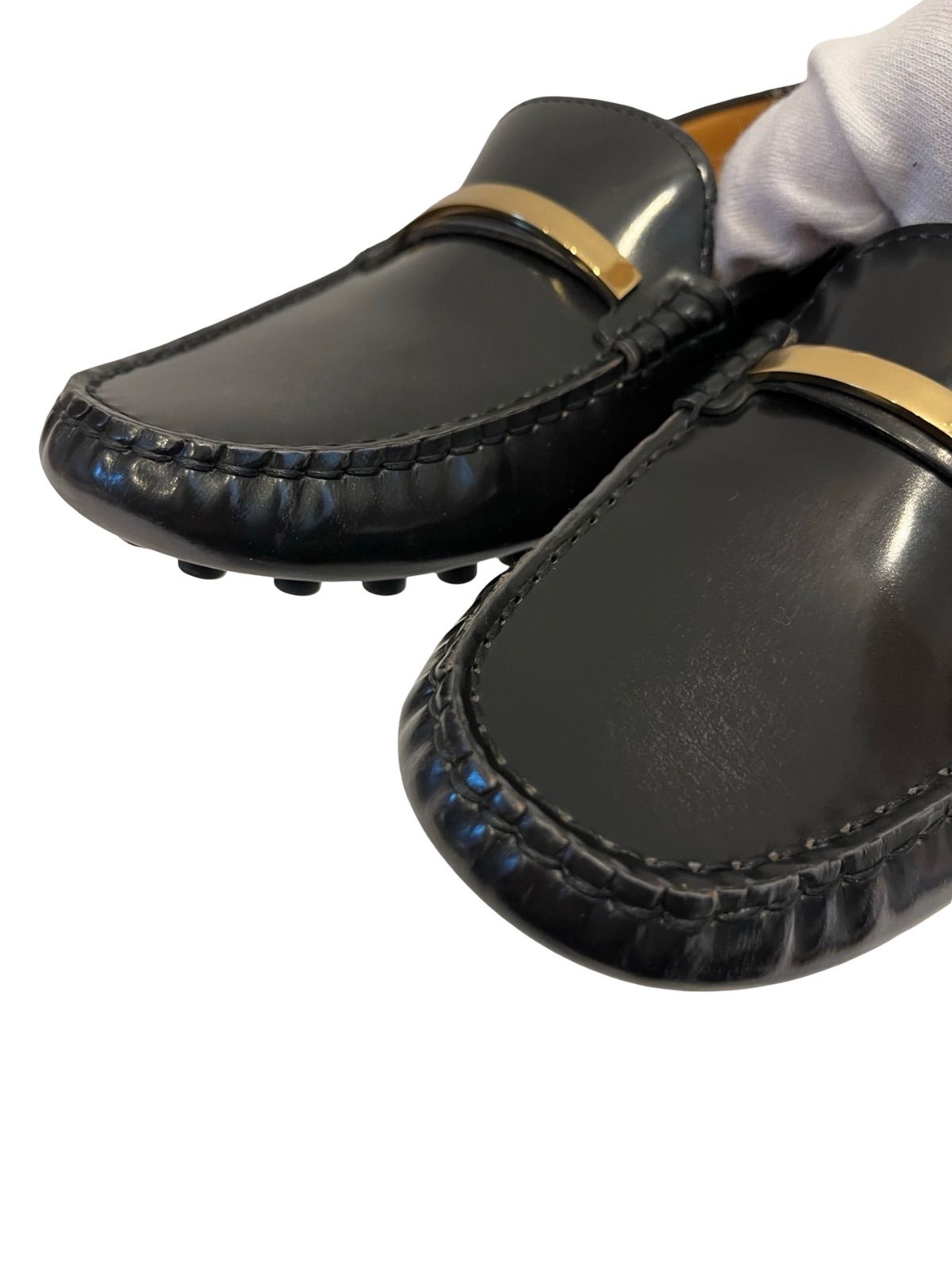 TOD'S トッズ ドライビングシューズ ローファー エナメル ブラック