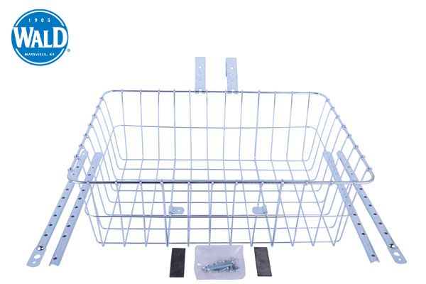 【正規輸入品】WALD 1392 Multi Fit Front Basket CP(Silver) ウォルド 前かご シルバー ＊ブラケット、ステー付属