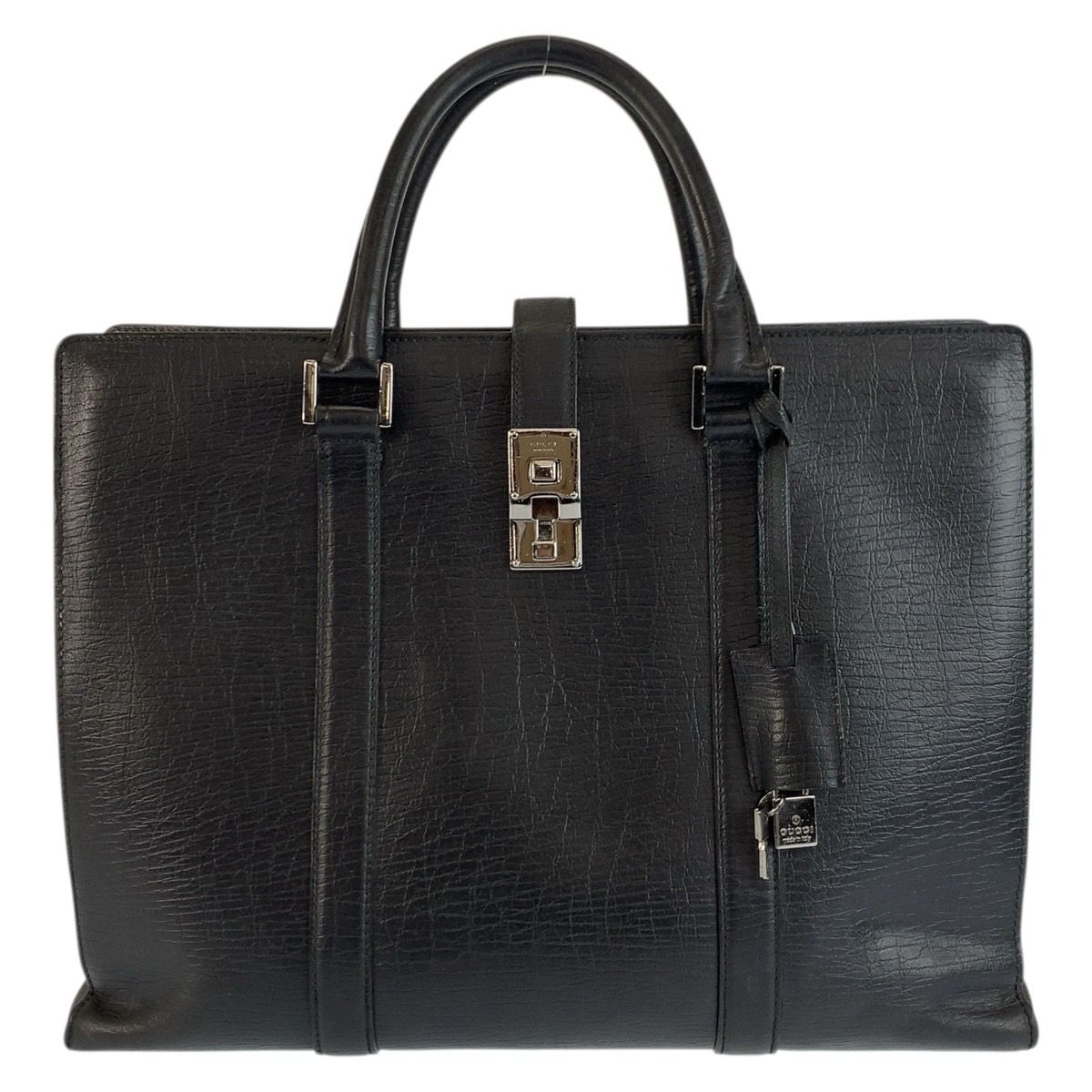 GUCCI グッチ ブラック 黒 シルバー金具 レザー 114262 ビジネスバッグ 