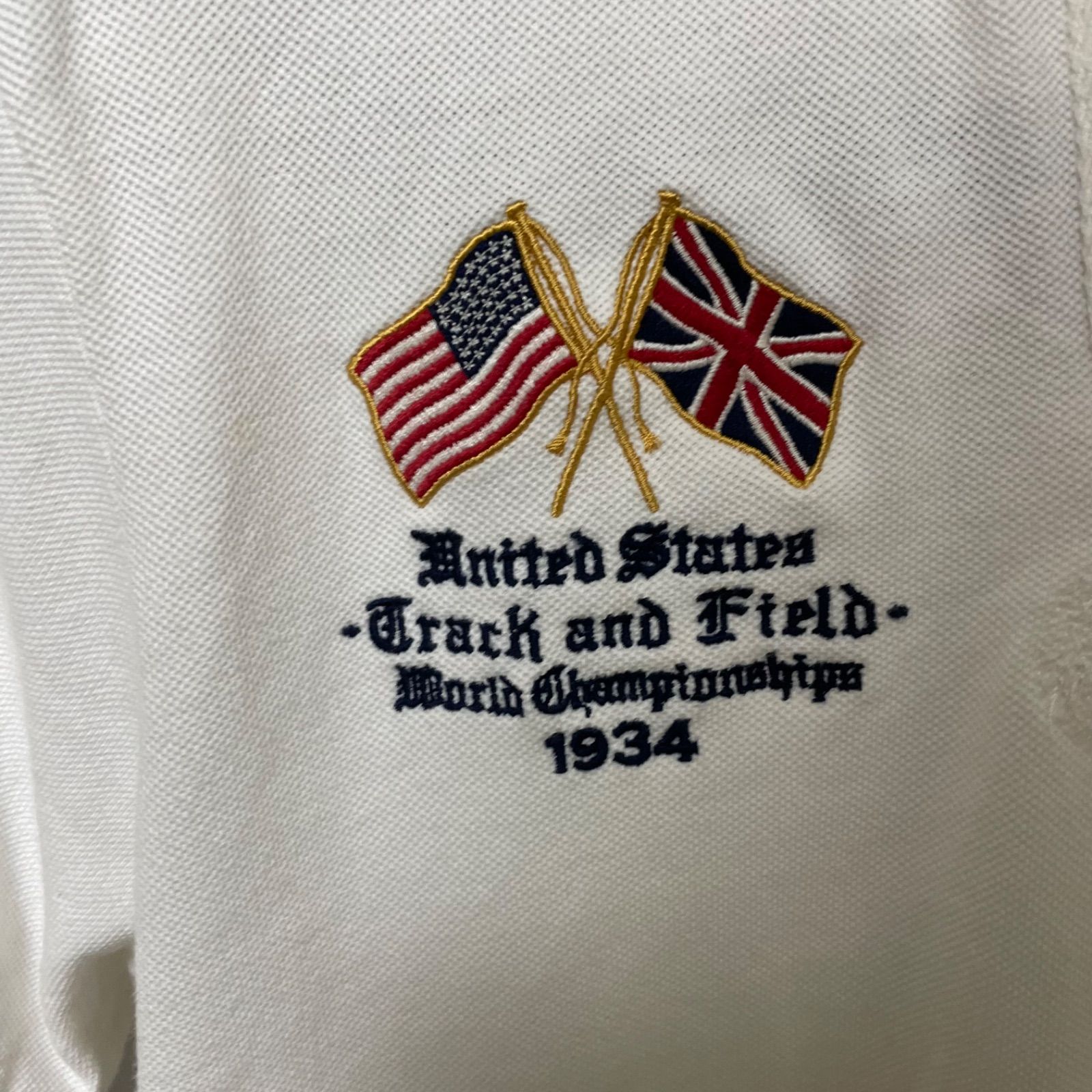 ポロラルフローレン ビッグポニー 国旗刺繍 USA 012 半袖ポロシャツ 白