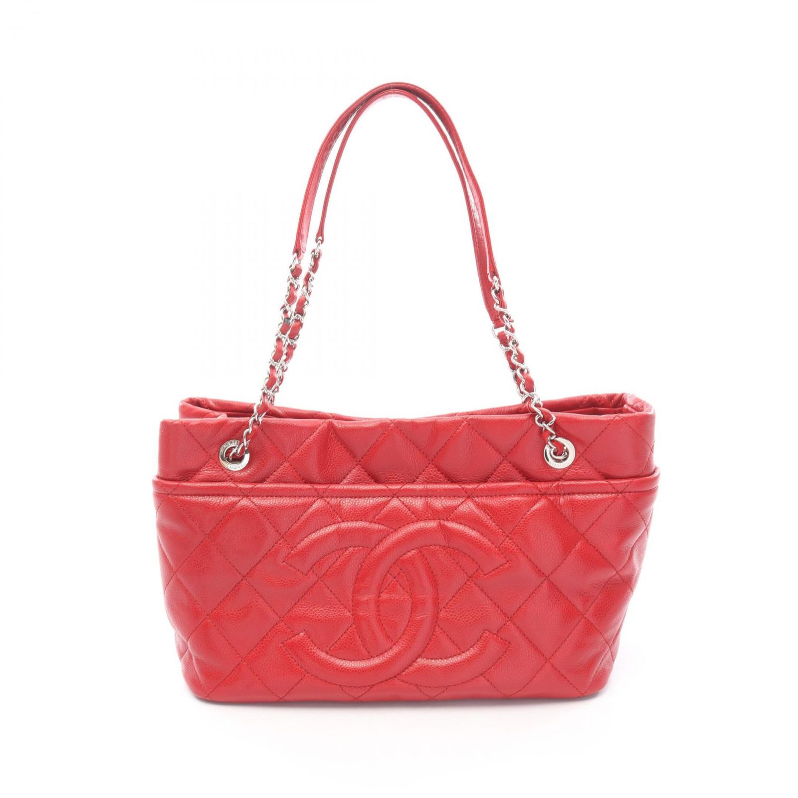シャネル CHANEL マトラッセ ショルダーバッグ バッグ キャビアスキン(グレインドカーフ) レディース レッド系 【中古】 シャネル CHANEL ショルダーバッグ マトラッセ レッド キャビアスキン