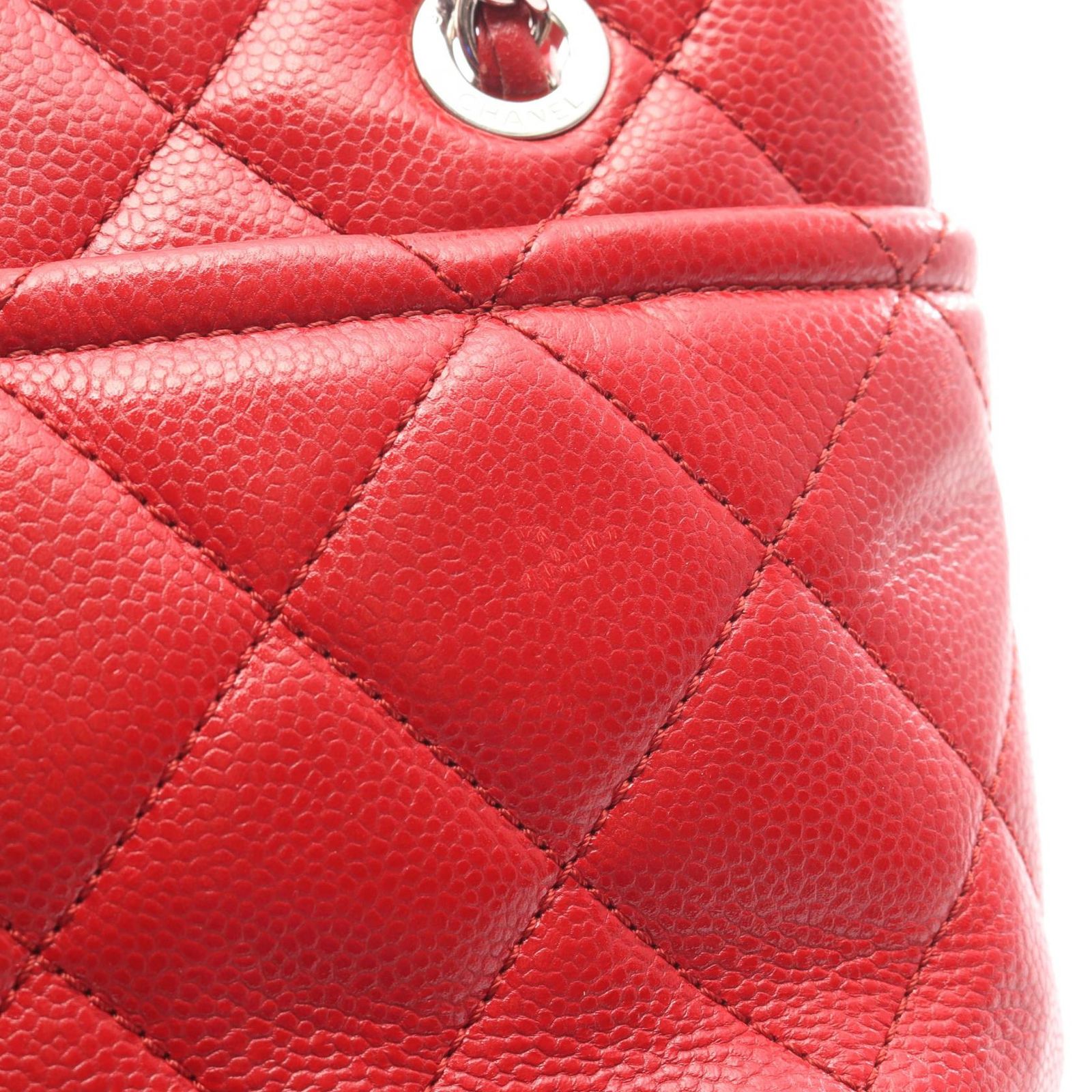 シャネル CHANEL ショルダーバッグ マトラッセ レッド キャビアスキン
