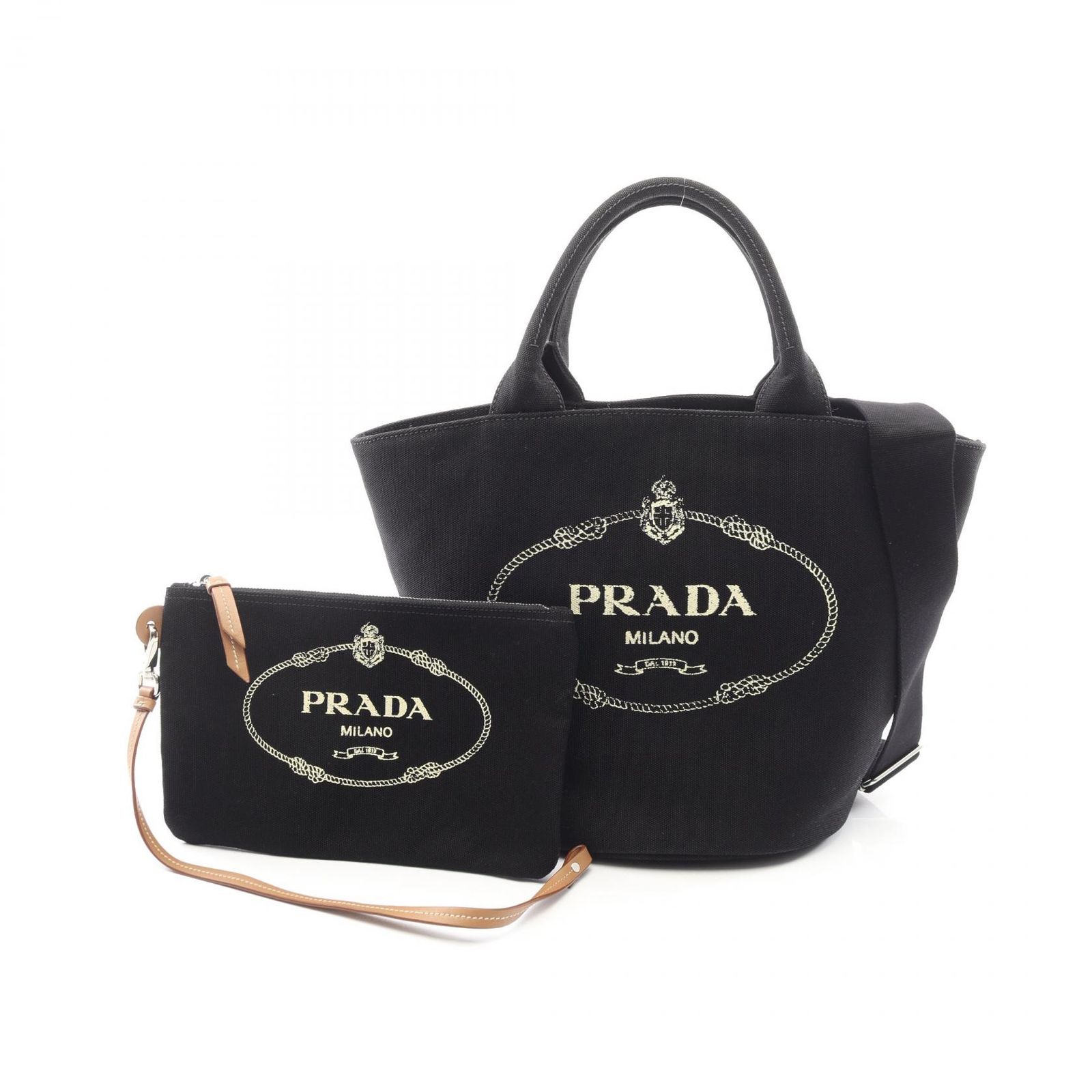 プラダ PRADA トートバッグ CANAPA カナパ 2WAY ブラック キャンバス 