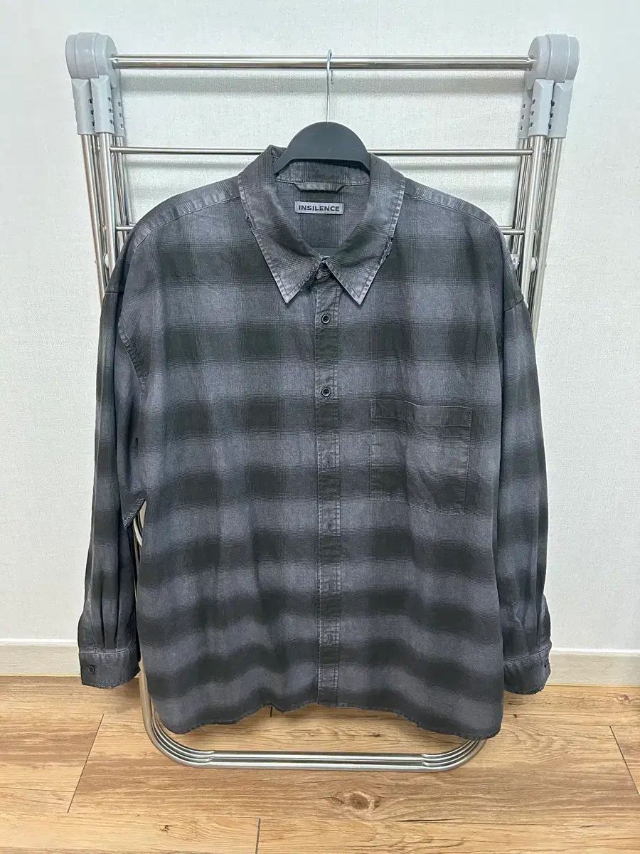 INSILENCE ダメージ ダイング CHECK シャツ grey Mサイズ