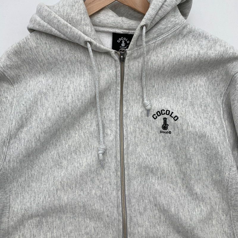 COCOLO グレー ジップアップパーカー 中古品】COCOLO ジップアップパーカー トップス ブランド 古着 裏起毛