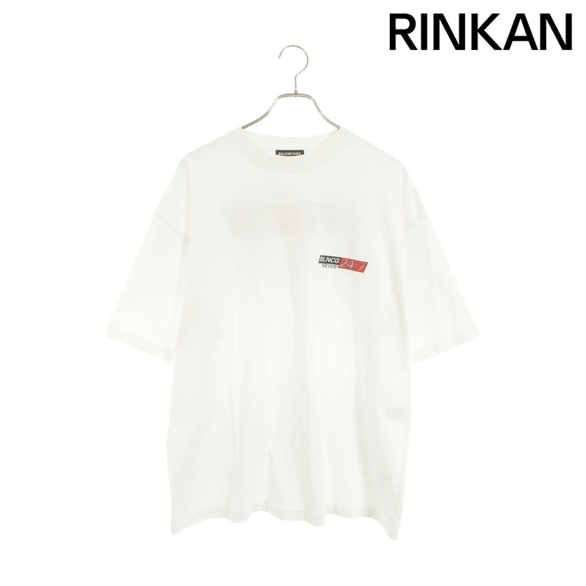 バレンシアガ 612966 TIVD1 NEWSロゴプリントTシャツ メンズ L - メルカリ