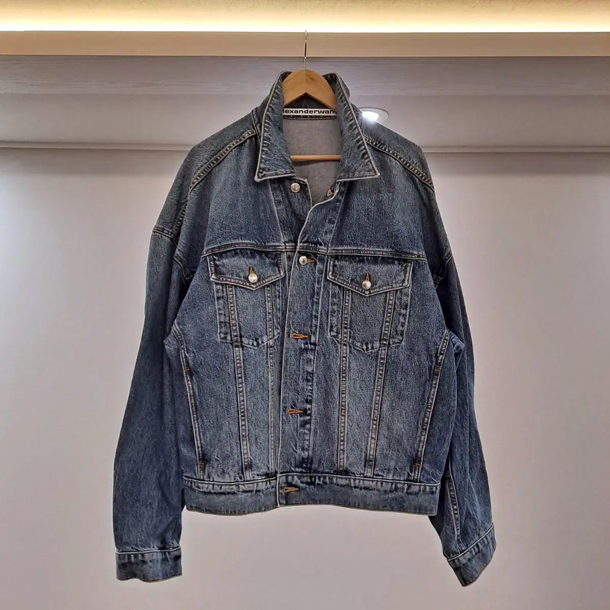 Alexander Wang ブルー 473 コア デニム トラッカー ジャケット L 