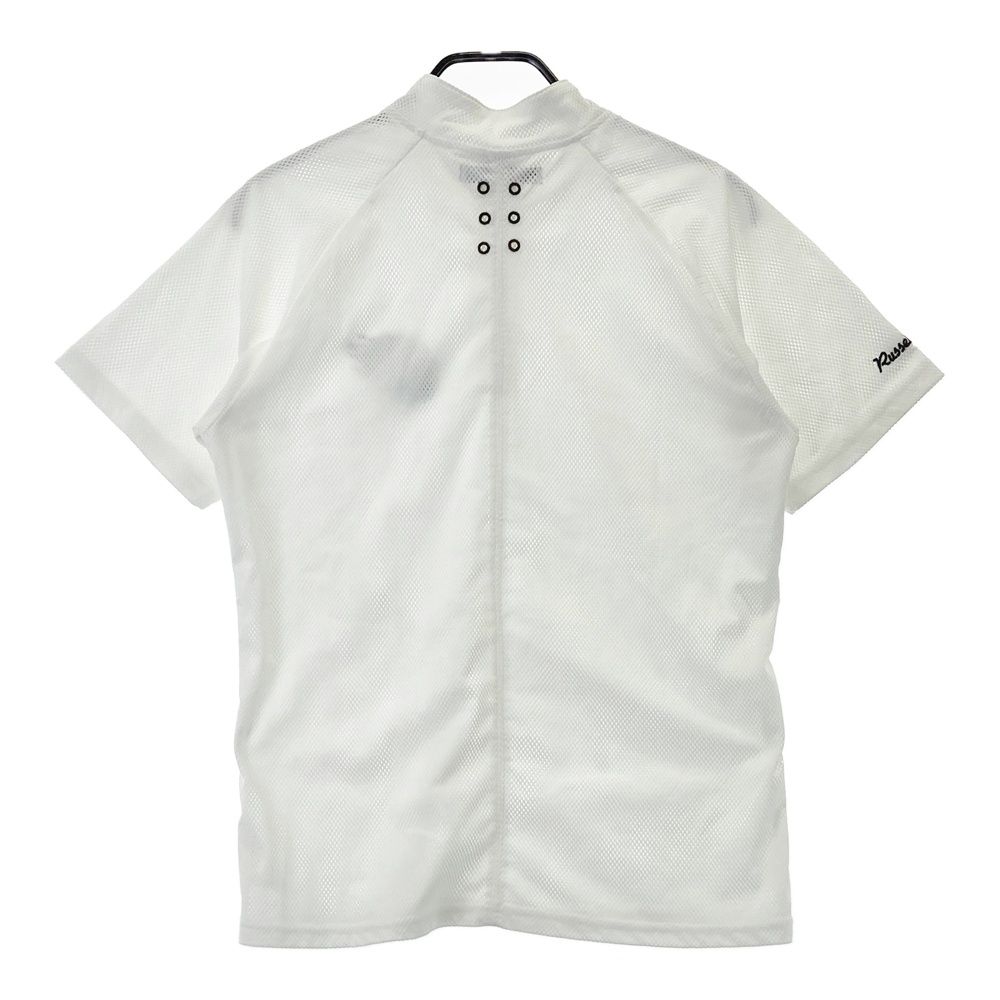 Russeluno ハーフジップシャツ サイズ4 ホワイト　メンズ サイズ：4 RUSSELUNO ラッセルノ メッシュ ハーフジップ 半袖Tシャツ