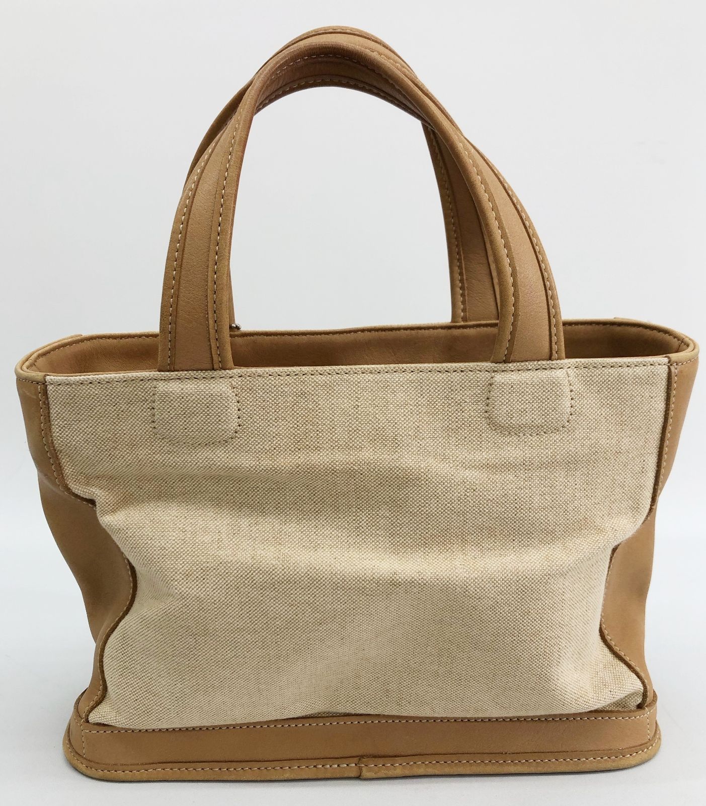 COACH キャンバスレザーバッグ BOD-6121 ハンドバッグ ベージュ 底面に 