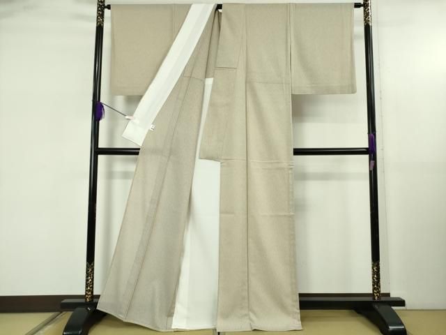 平和屋着物＊極上 夏物 御召舎 夏お召 毛万筋 練色×枯野色 ますいわ屋