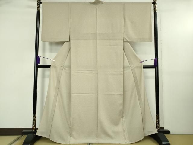 平和屋着物＊極上　夏物　御召舎　夏お召　毛万筋　練色×枯野色　ますいわ屋扱い　反端付き　逸品　DZAB5415kh6 平和屋着物＊極上 夏物 御召舎 夏お召 毛万筋 練色×枯野色 ますいわ屋