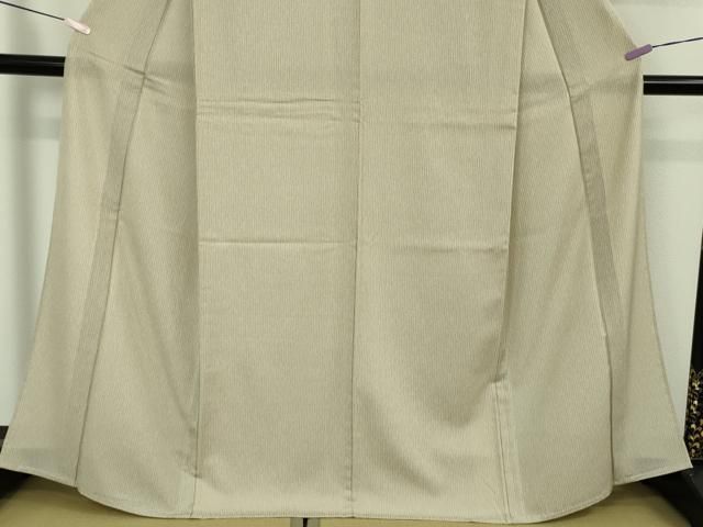 平和屋着物＊極上　夏物　御召舎　夏お召　毛万筋　練色×枯野色　ますいわ屋扱い　反端付き　逸品　DZAB5415kh6 平和屋着物＊極上 夏物 御召舎 夏お召 毛万筋 練色×枯野色 ますいわ屋