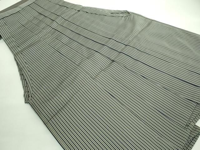 平和屋着物●極上 男性 馬乗り袴 精巧神代平 縞 反端付き 逸品 未使用 DZAB5794kh6