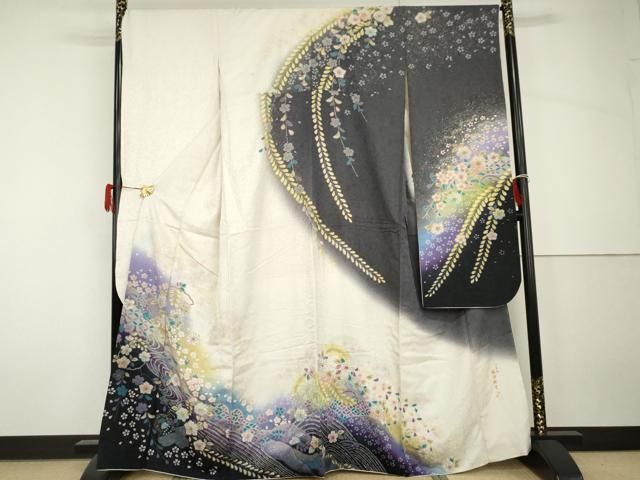 平和屋着物○巧芸師 福田秋吉 振袖 絞り 辻が花 暈し染め 金彩 金通し