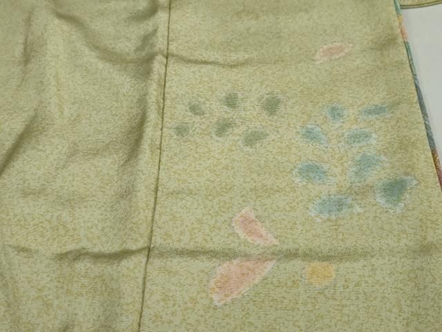 平和屋着物○訪問着 作家物 駒刺繍 流水草花丸文 金彩 正絹 逸品 未