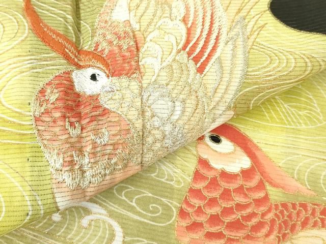 平和屋着物＊夏物　黒留袖　絽　尾長鳥　金彩　洗える着物　DABE1415op 平和屋着物＊夏物 黒留袖 絽 尾長鳥 金彩 洗える着物 DABE1415op