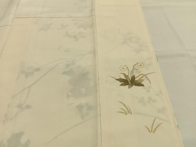 平和屋着物●訪問着　作家物　人物枝花文　金彩　正絹　逸品　AABH4841fy 平和屋着物○訪問着 作家物 人物枝花文 金彩 正絹 逸品 AABH4841fy